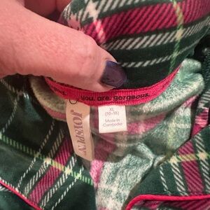 Joy Spun Green Plaid Women's Pajama Set